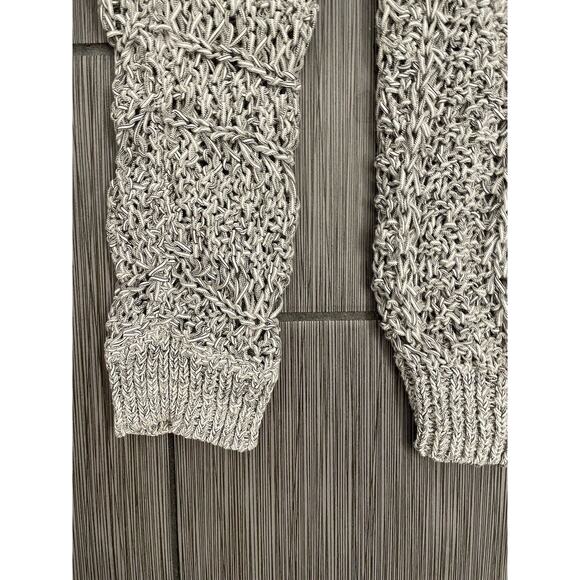 American Eagle Womens Heathered Gray Long Sleeve Open Knit Sweater Size Large - Picture 2 of 5